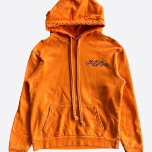 Chrome Hearts Off-White Orange & Black Scroll Logo Hoodie